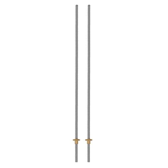 2X Tornillo de Plomo T8 de 500 mm Y Tuerca de Latón (Rosca , Paso de 2 mm, 4 Arranques, Plomo de 8 mm) para El Eje Z de La Impresora 3D