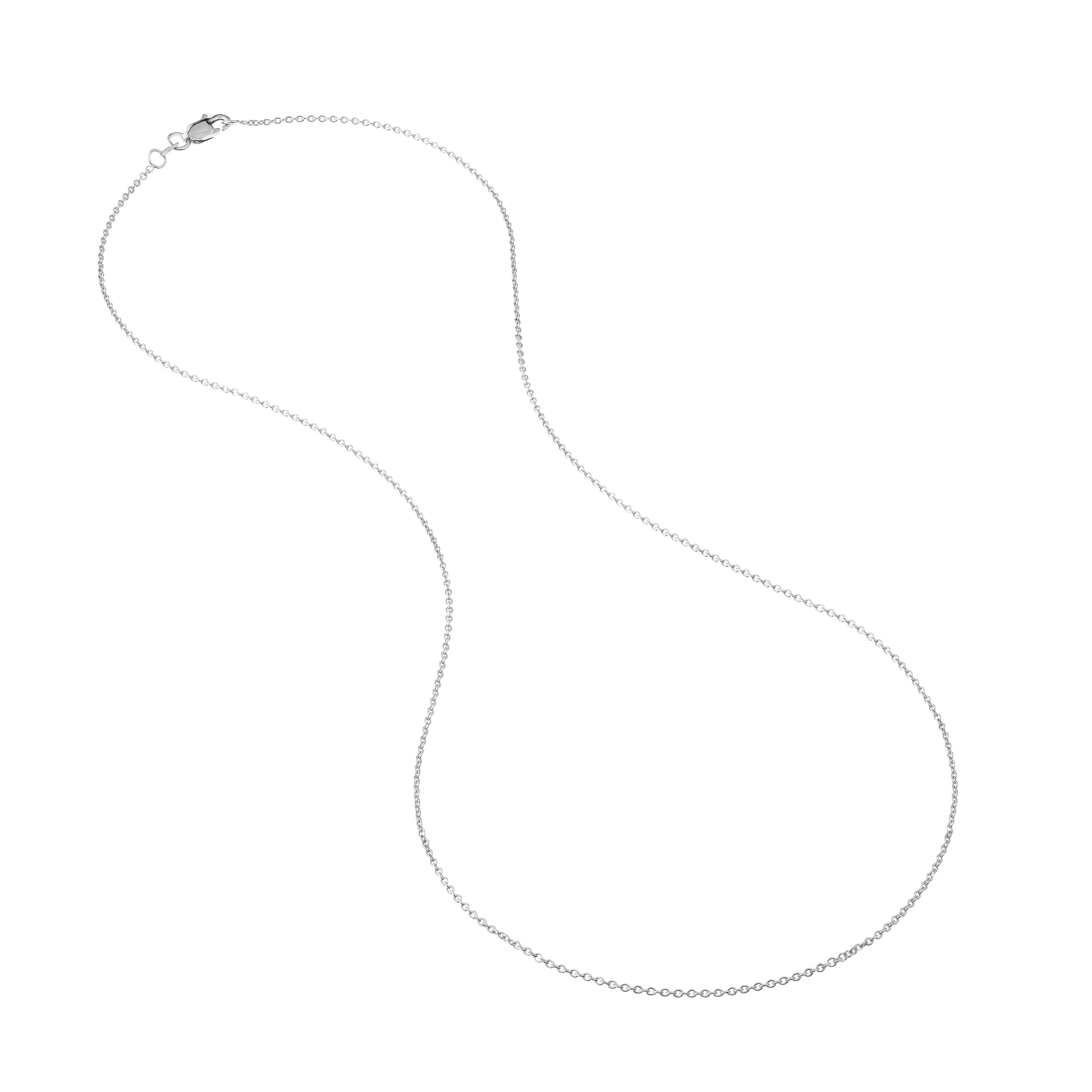 10K White Gold 20" 1.05mm Tight Cable Chain Necklace w/ Lobster Lock - Women