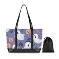 thumbnail image 7 of FORMRS Canvas Laptop Tote Bag for Women with 15.6" Computer Compartments Shoulder Handbag, Blue Cute Halloween, 7 of 7