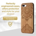 thumbnail image 2 of Case Yard Wooden Case Outside Soft TPU Silicone Slim Fit Shockproof Wood Protective Phone Cover for Girls Boys Men and Women Supports Wireless Charging Ornamental Mandala Design case for iPhone-8-Plus, 2 of 7