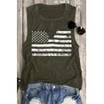 thumbnail image 3 of Women's Green Cutout American Flag Print Tank Top, 3 of 15