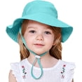 thumbnail image 2 of Kids Sun Hat Baby Wide Brim Cap Summer Beach Bucket Hat Infant Foldable Fishing Hat Adjustable Toddler Hat, 2 of 7
