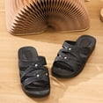 thumbnail image 5 of THDHVS Flat Sandals for Women,Women's Sandals,Women's Fashion Casual Flat Comfortable Spring and Summer Slippers Black 7, 5 of 5