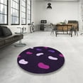 thumbnail image 3 of Ahgly Company Indoor Round Patterned Rebecca Purple Area Rugs, 6' Round, 3 of 6