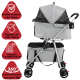 thumbnail image 2 of Carriola Doble para Mascotas Cochecito para Perros y Gatos Pequeños - Medianos Transportadora Ligera y Plegable Ruedas con Freno - Gris, 2 of 7