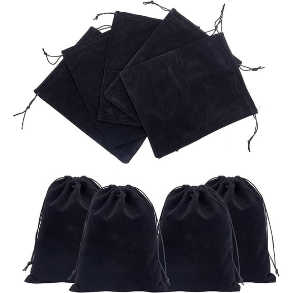 8 Pcs Black Velvet Bags with Drawstrings 7.87×9.72" Large Velvet Pouch Velvet Jewelry Bags Big Wrapping Bags Drawstring Jewelry Pouches for Wedding Favors Christmas Party Favors Birthday