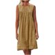 thumbnail image 2 of mfyjkho Vestidos para mujer, Vestido holgado de lino liso plisado sin mangas con cuello redondo para mujer Vestidos festivos l, 2 of 8