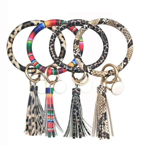 Jacenvly New Fathers Day Gifts Fashion Trend Large Leather Bracelet Tassel Keychain Jewelry Home Decor Key Buckle,Pendant,Geometry 2#