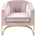 thumbnail image 5 of Meridian Furniture Carter 18.5"H Velvet Accent Chair in Pink and Gold, 5 of 6