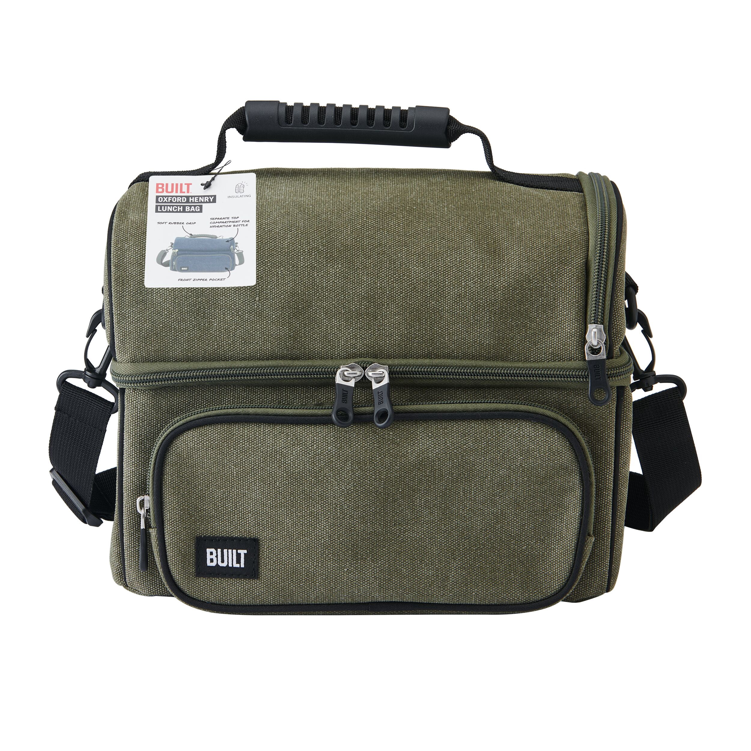 BUILT Oxford Henry Adult Lunch Bag in Sage Green