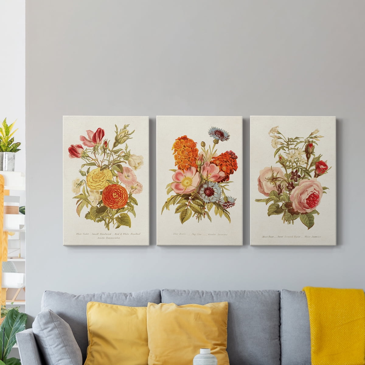 Antique Floral Bouquet I Premium Gallery Wrapped Canvas - Ready to Hang - 24 x 36 Each