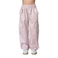 thumbnail image 4 of TIREOW Girls Cargo Pants Bow Print Elastic Waisted Wide Leg Cargo Sweatpants Streetwear Lightweight Casual Joggers with Multi Pockets, 4 of 6