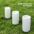 thumbnail image 3 of Ceestyle Outdoor Solar Powered Candles - 3.25" x 6" Waterproof LED Flameless Pillar Candle Set,Rechargeable Solar Battery Included,White Resin,Waterproof for Patio Decor - 4 Pack, 3 of 6