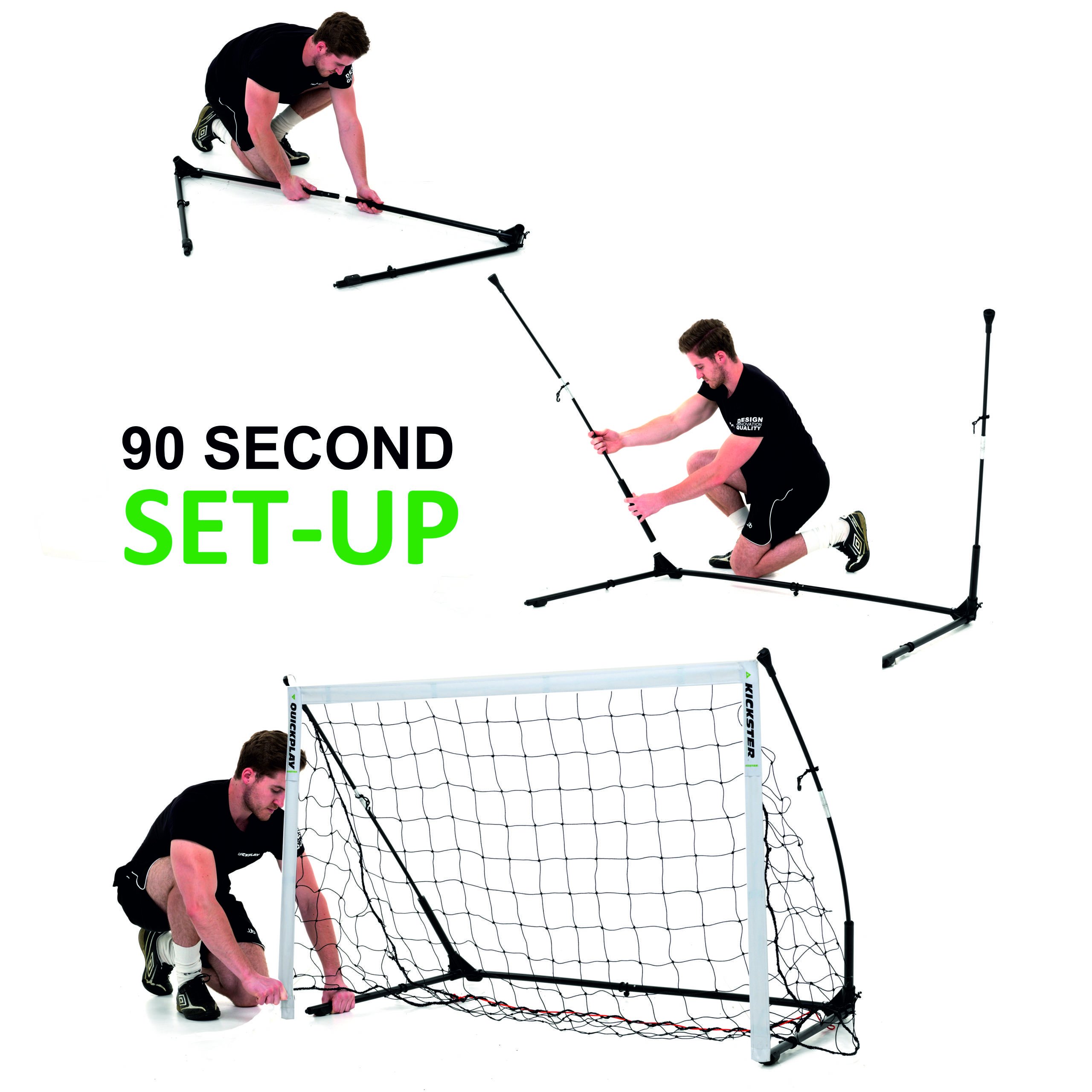 QUICKPLAY Kickster Elite Portable Soccer Goal with Integrated Weighted Base for Indoor & Outdoor Soccer [Single Goal] - image 3 of 6