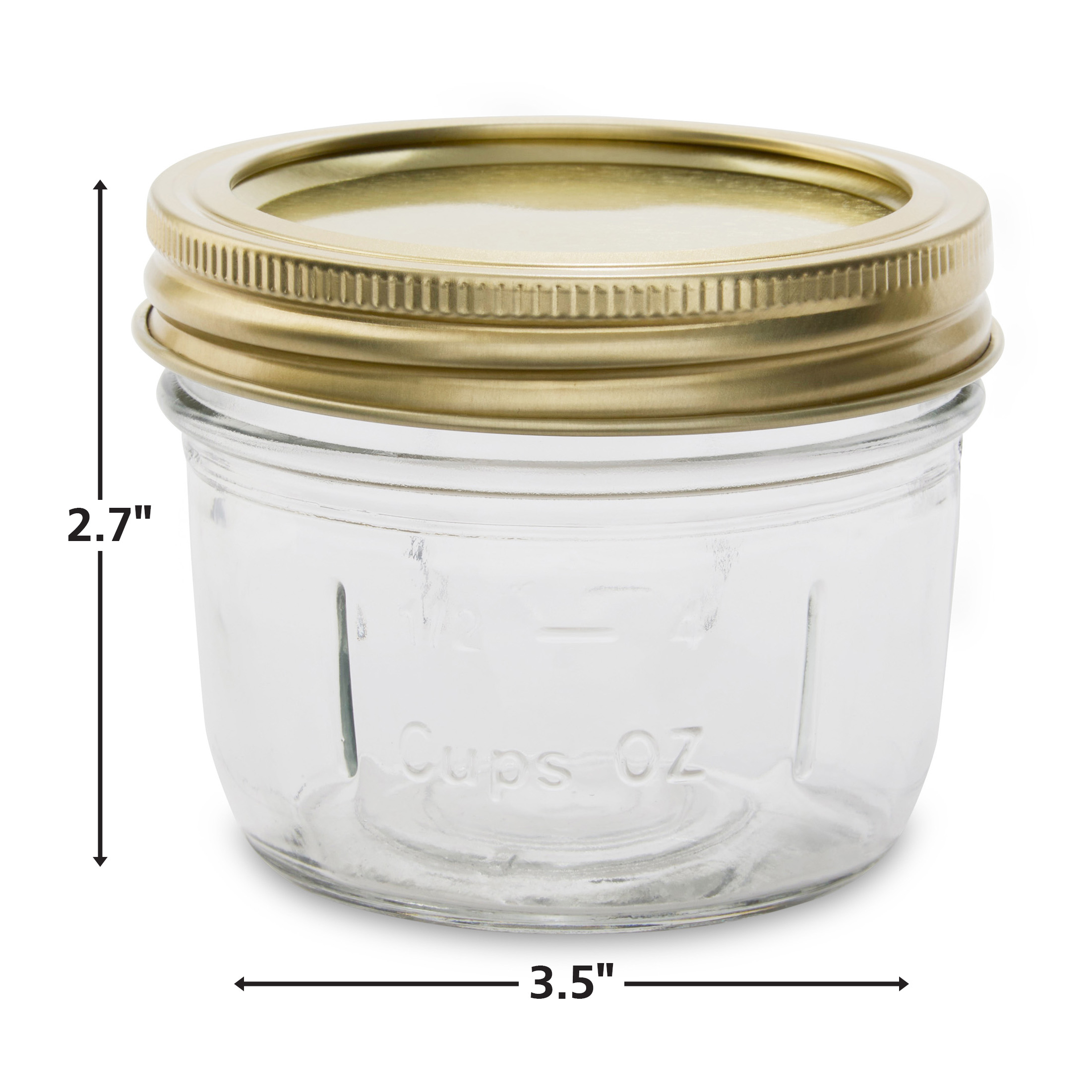 Mainstays 8 oz Mason Jars, Wide Mouth Half Pint, 12-Pack photo 5