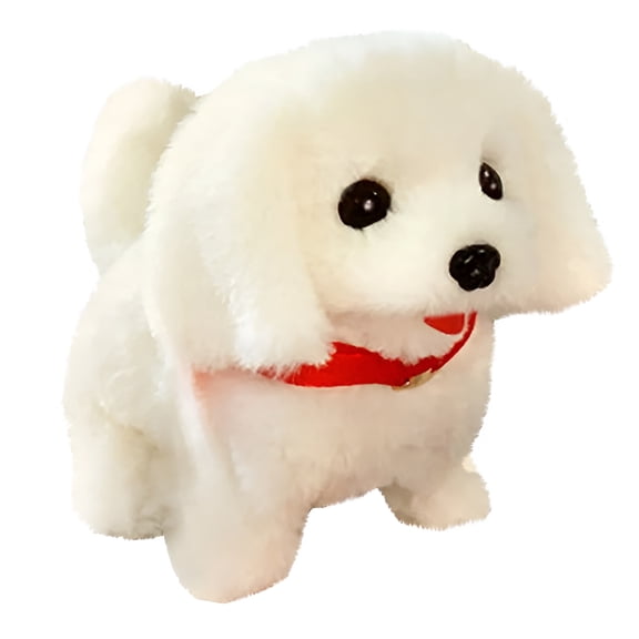 BESTSKY Interactive Pet Dog Toy for Kids, Realistic Walking Barking Sound Plush Puppy, Portable Cage Included, Wagging Tail, Simulation Electric Dog, Soft Stuffed Animal Toy, Fun Educational Gift