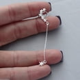 thumbnail image 3 of Sterling Silver Stars Ear Climber and Star Stud Earring with Connecting Chain for Right Ear Only, 3 of 4