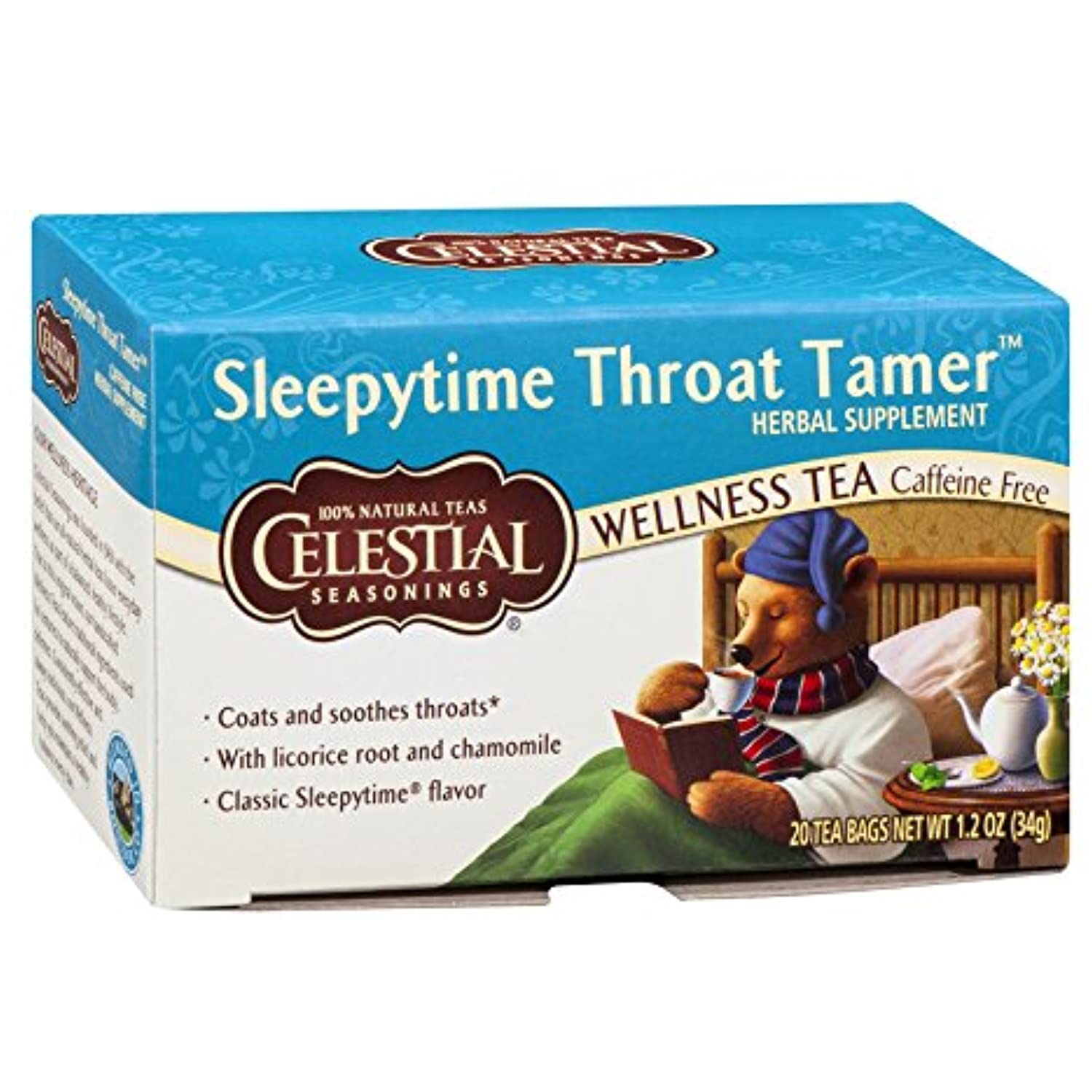 Celestial Seasonings Sleepytime Throat Tamer Wellness Tea (6 Boxes