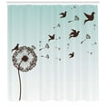 thumbnail image 3 of Ambesonne Art Shower Curtain, Dandelion Doves Bloom, 69"Wx75"L, Turquoise Brown, 3 of 3