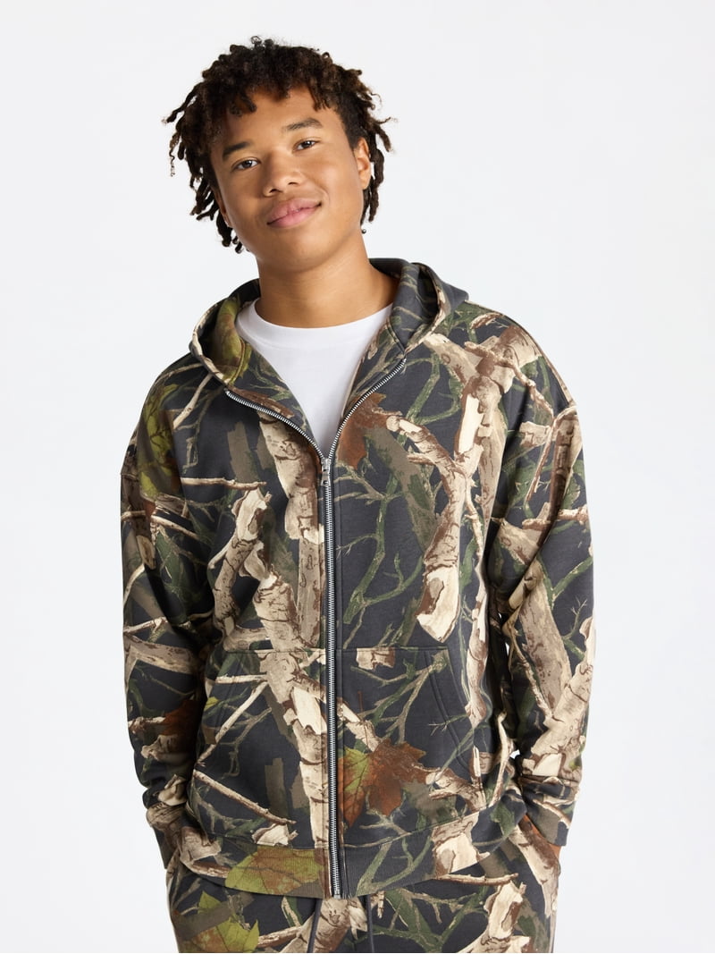 No Boundaries Zip Hoodie with Long Sleeves, Men's & Big Men's