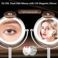 thumbnail image 2 of 8.5-inch large illuminated makeup mirror with 1x/10x true HD magnification, dimmable light, and 360° rotating seamless dressing mirror., 2 of 9