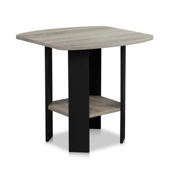 Simple Design End-Side Table, Oak Grey & Black - 19.6 x 20 x 20 in.