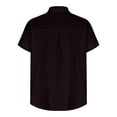 thumbnail image 5 of Womens Summer Short Sleeve Button Down Shirts Bussiness Casual Basic Blouses Tops Henley V Neck Pockets Tunic Tee, 5 of 5