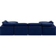 thumbnail image 3 of Meridian Furniture Indulge 129" Velvet U-Shaped Modular Sectional in Navy, 3 of 8