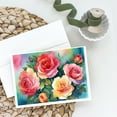 thumbnail image 2 of Oklahoma Roses in Watercolor Greeting Cards and Envelopes Pack of 8 7 in x 5 in, 2 of 3