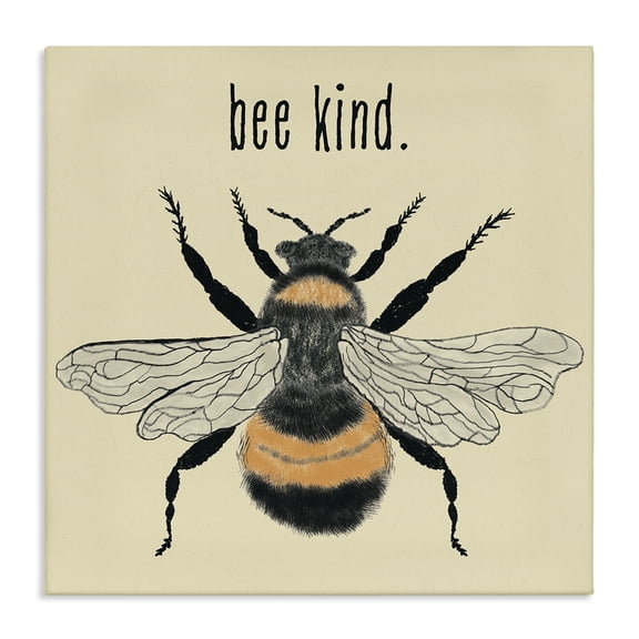Stupell Industries Cottage Bee Kind Detailed Bumble Canvas Art, 17 x 17, by Carrie Cantwell