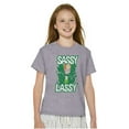 thumbnail image 3 of Retro Cartoon St Paddys Sassy Lassy Girls Kids T Shirt Tees Teen Brisco Brands X, 3 of 5