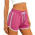 thumbnail image 1 of BLVB Womens Athletic Shorts Running Color Block Sweat Shorts Summer Gym Yoga Dance Shorts with Pockets and Drawstring, 1 of 6