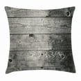 thumbnail image 1 of Dark Grey Throw Pillow Cushion Cover, Ombre Style Grunge Wooden Planks Rustic Timber Oak Wall Rough Texture Image, Decorative Square Accent Pillow Case, 24 X 24 Inches, Black Pale Grey, by Ambesonne, 1 of 2