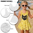 thumbnail image 6 of Xixirimido Black Cat Lemons Yellow Print Girls One Piece Swimsuit with Skirt Modest Sleeveless Swim Dress Featuring Built-in Shorts & UPF 50+ Sun Protection for Beach Pool, 10-11 Years, 6 of 7