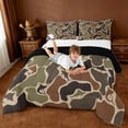 thumbnail image 3 of Erosebridal Green Camo Hunting Full Size Comforter Sets,Woodland Camouflage Bedding Sets For Boys Kids,Reversible Black,3pcs, 3 of 7