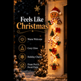 thumbnail image 3 of Clearance！Glowing Christmas Door Hanger, Warm Lighted Vertical Holiday Hanging Decor with Festive Accents for Front Door Side, Entryway and Wall, 3 of 9