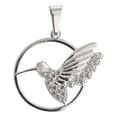 thumbnail image 1 of JOYARIS Dijes Colibrí Zirconias Con Circulo Plata Solida 925 DM-0000066, 1 of 3