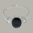 thumbnail image 5 of LBG British Made 10k White Gold Natural Sapphire & Cubic Zirconia Womens Statement Ring - 33 size options - Size 9.25, 5 of 6