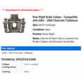 thumbnail image 2 of Rear Right Brake Caliper - Compatible with 2002 - 2009 Chevy Trailblazer 2003 2004 2005 2006 2007 2008, 2 of 2