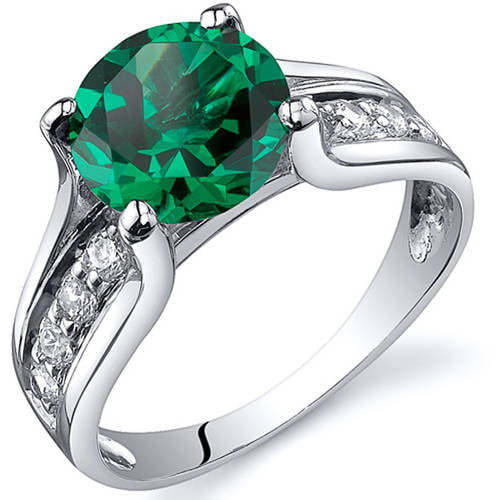 1.3Ct Pear Cut Emerald Green Cubic Zirconia .925 Sterling Silver Engagement Ring 