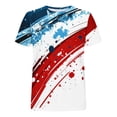 thumbnail image 5 of Cavosen Patriotic Shirts for Women Petite Red White and Blue Short Sleeve Crew Neck Shirts USA Star Striped Graphic Tops Lady XL Patriotic Casual T Shirts Independence Day Tunic Tees, 5 of 5