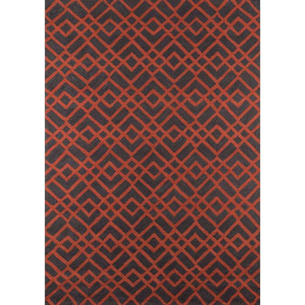 Momeni Geometric Geometric & Abstract Modern Area Rugs, Orange/Blue,79.
