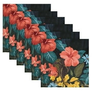 6 Pack 20'' x20" Satin Table Napkins Dinner Napkins for wedding Party Decoration events Black Leopard in The Jungle