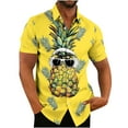 thumbnail image 2 of Xysaqa Hawaiian Shirt for Men Tshirts Shirts for Men Mens Hawaiian Pineapple Shirts Casual Short Sleeve Button Up Tropical Shirts Funny Novelty Print Beach Summer Shirts S-5Xl Reg & Big & Tall Mens Su, 2 of 4
