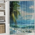 thumbnail image 6 of Orinice Palm Tree Beach Bathroom Decor Set Colorful Luxurious Graphic Print Polyester Fabric Shower Curtain with Hooks 36x72, 6 of 7