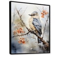 thumbnail image 2 of Designart "Hazy Azure Avian On Twig I" Animals Bird Floater Framed Canvas Wall Art, 2 of 5
