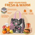 thumbnail image 5 of Pioneer Flower Floral Print Pattern Insulated Lunch Bag for Women & Adults,Large Portable Soft Cooler Lunch Bag,Thermal Food Storage Tote with Pearl Cotton,8.66L,8.75x5.75x9.5 Inch, 5 of 6