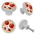 thumbnail image 4 of Ladybird Fluorescent Drawer Pulls with Screws: Round 4-Pack, Glow-in-the-Dark Knobs, Suitable for Cabinets, Wardrobes, Dressers - Furniture Decor with Dresser Knobs, Cabinet Pulls, 4 of 6