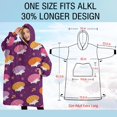 thumbnail image 4 of Oversized Wearable Blanket Hoodie,Cute Hedgehogs and Pioneer Flower Pattern Sherpa Blanket Hoodie with Super Pockets,Super Warm Fuzzy Pullover for Women & Men, 4 of 6