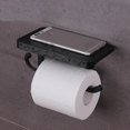 thumbnail image 2 of Antique European Style Aluminum Bathroom Tissue Holder with Cell Phone Storage Rack, 2 of 5